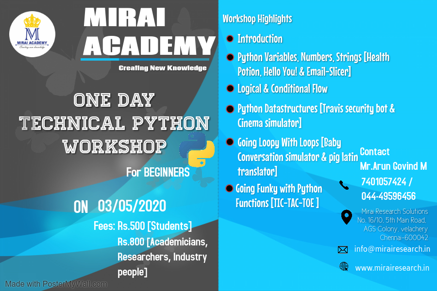 One Day Technical Python Workshop 2020